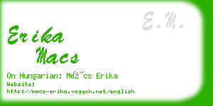 erika macs business card